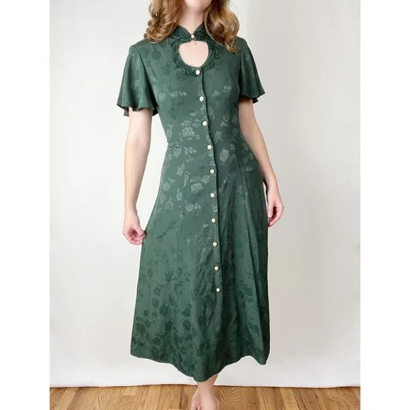 Vintage Victorian Cottagecore Gothic Corset Midi Maxi Dress Dark Fairycore Sexy - Picture 8 of 8